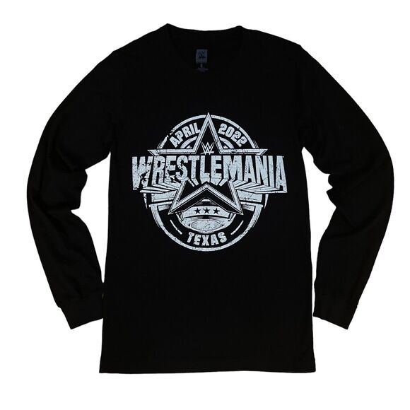 WWE Authentic Wrestlemania April 2022 Texas Long Sleeve T-Shirt Small Slim Fit - Picture 2 of 7